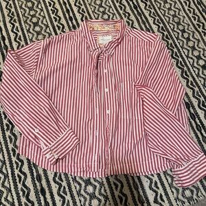 American Eagle Outfitters Red and White Striped Shirt